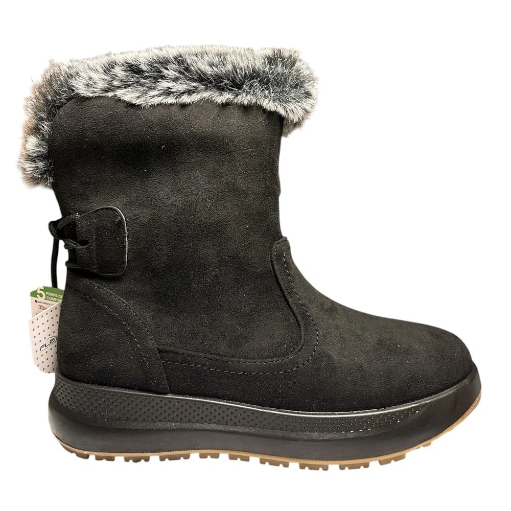 Flexus Snowbird Women's‎ Waterproof Snow Boots Black Size 6.5 Self Moulding